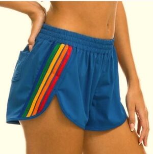 Aviator Nation 5 Stripe Flex Board Shorts Blue Size XL Lightweight USA